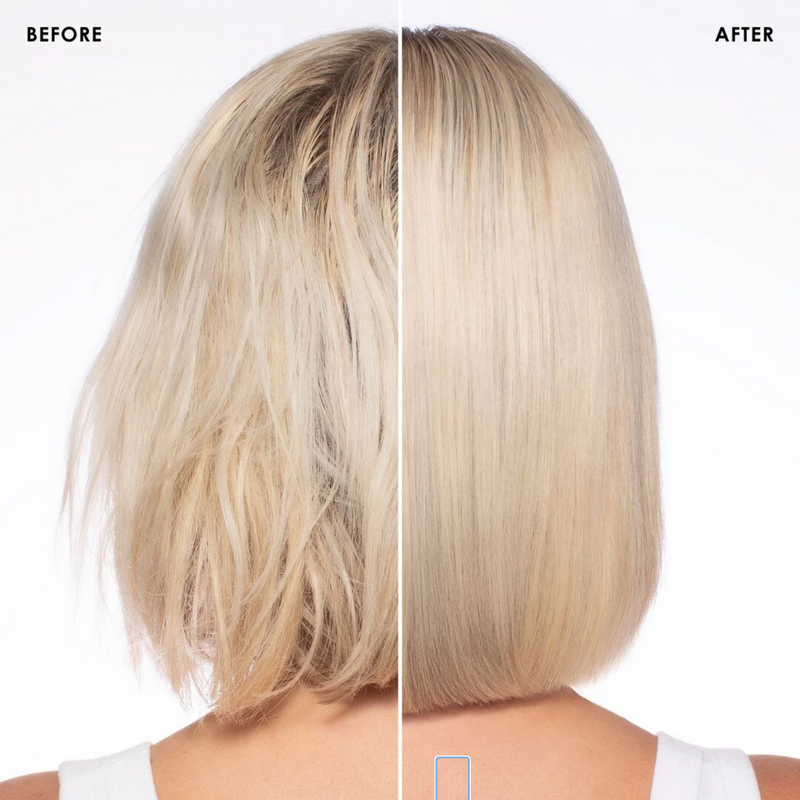 Olaplex před a po blond vlasy