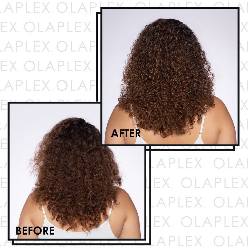 Olaplex před a po kudrnaté vlasy